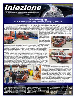 Iniezione the Newsletter of the Northwest Alfa Romeo Club