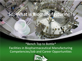 So, What Is Biomanufacturing?