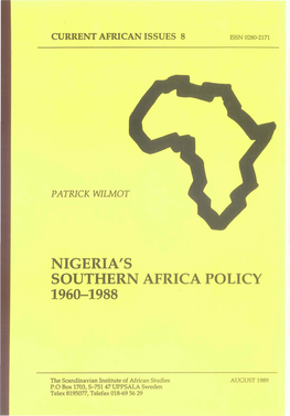 Nigeria's Southern Africa Policy 1960-1988
