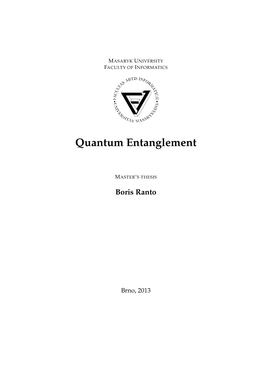 Quantum Entanglement