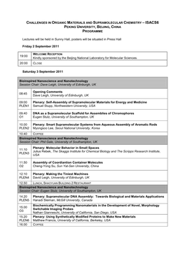 Provisional Programme ISACS5