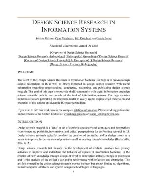 Design Science Research in Information Systems