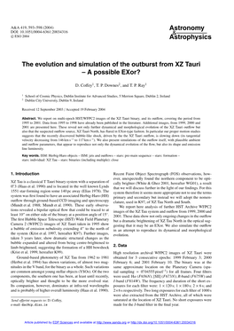 The Evolution and Simulation of the Outburst from XZ Tauri – a Possible Exor?