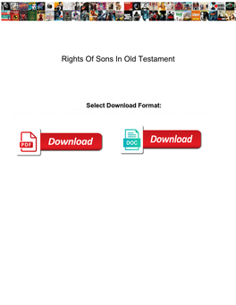 Rights of Sons in Old Testament