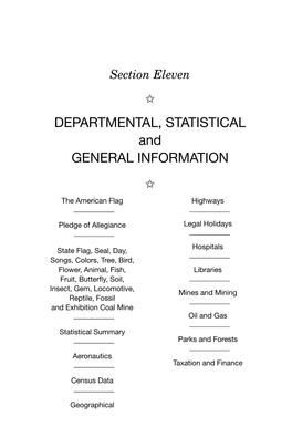 DEPARTMENTAL, STATISTICAL and GENERAL INFORMATION ✩