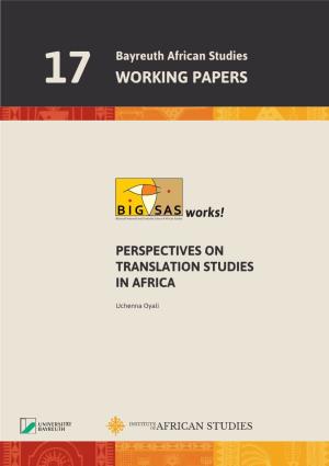 Bayreuth African Studies 17 WORKING PAPERS