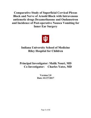 Comparative Study of Superficial Cervical Plexus Block and Nerve of Arnold Block with Intravenous Antiemetic Drugs Dexamethasone