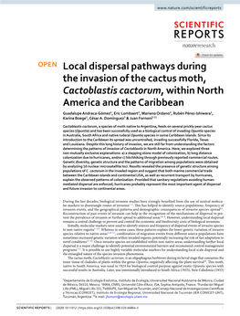 Local Dispersal Pathways During the Invasion of the Cactus Moth