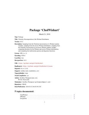 Package 'Cholwishart'