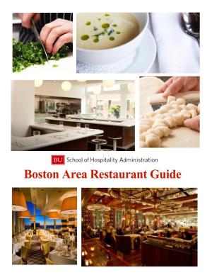 Boston Area Restaurant Guide