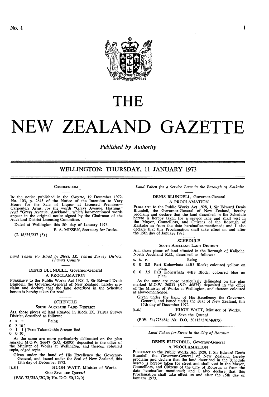 No 1, 11 January 1973, 1