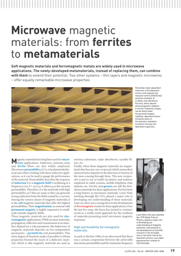 Microwave Magnetic Materials: from Ferrites to Metamaterials