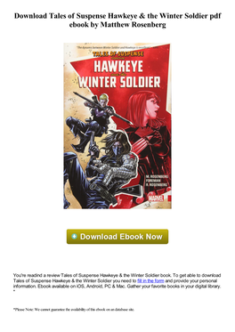 Download Tales of Suspense Hawkeye & the Winter Soldier Pdf