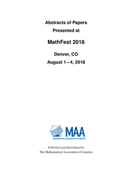 Mathfest 2018