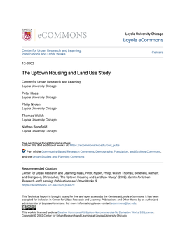 The Uptown Housing and Land Use Study