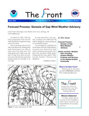 Genesis of Gap Wind Weather Advisory