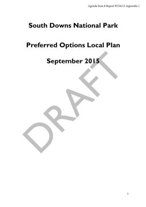 South Downs National Park Preferred Options Local Plan September 2015