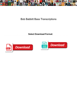 Bob Babbitt Bass Transcriptions