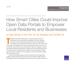 How Smart Cities Could Improve Open Data Portals to Empower Local Residents and Businesses: a Case Study of the City of Los Ange