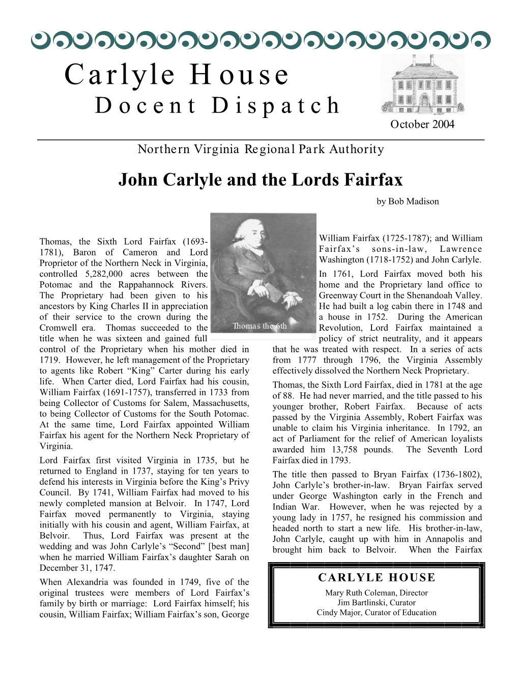 John Carlyle and the Lords Fairfax