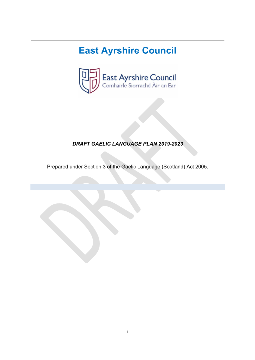 Gaelic Language Plan 2019-2023-English