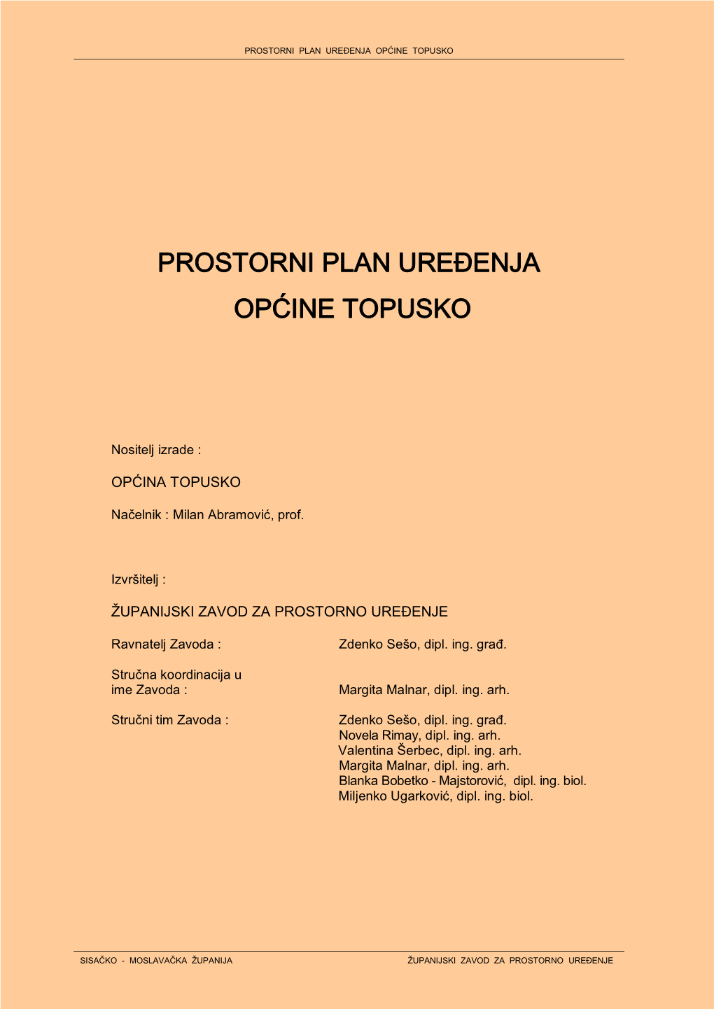 Prostorni Plan Uređenja Općine Topusko