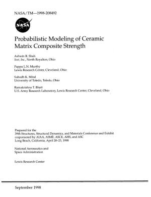 Probabilistic Modeling of Ceramic Matrix Composite Strength