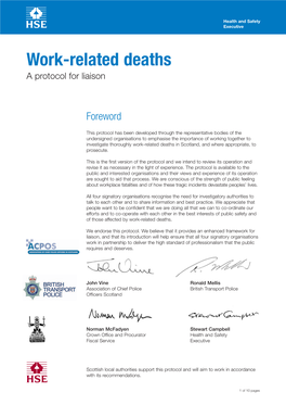 Work-Related Deaths a Protocol for Liaison
