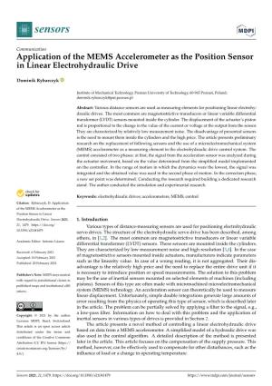Application of the MEMS Accelerometer As the Position Sensor in Linear Electrohydraulic Drive
