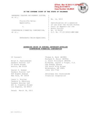 Efiled: Mar 18 2013 11:32PM EDT Filing ID 51199717 Case Number 14,2013 in the SUPREME COURT of the STATE of DELAWARE