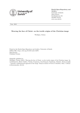 Download PDF 'Weaving the Face of Christ: on the Textile Origins of The