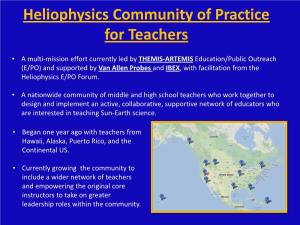Heliophysics Community of Practice for Teachers