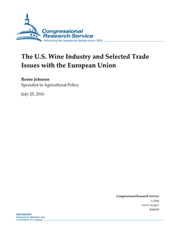The U.S. Wine Industry and Selected Trade Issues with the European Union