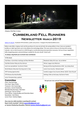 March 2019 , Facebook CFR (Members, Public and Juniors) - Instagram #Cumberlandfellrunners