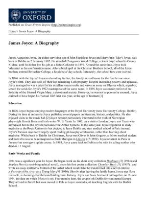 James Joyce: a Biography