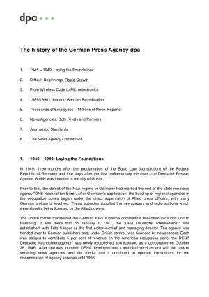 The History of the German Press Agency Dpa