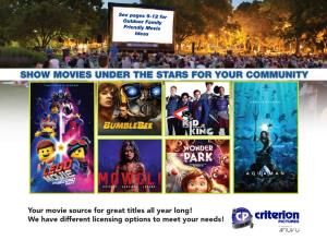 Your Movie Source for Great Titles All Year Long!