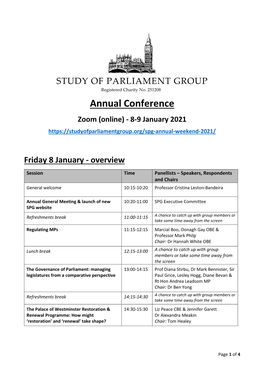SPG Annual Weekend Conference Programme (PDF)