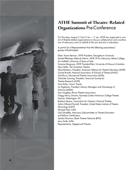 ATHE Summit of Theatre-Related Organizations Pre-Conference