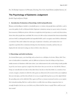 The Psychology of Epistemic Judgement