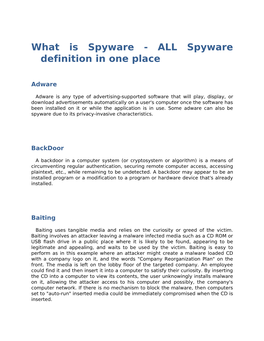 What Is Spyware - ALL Spyware Definition in One Place