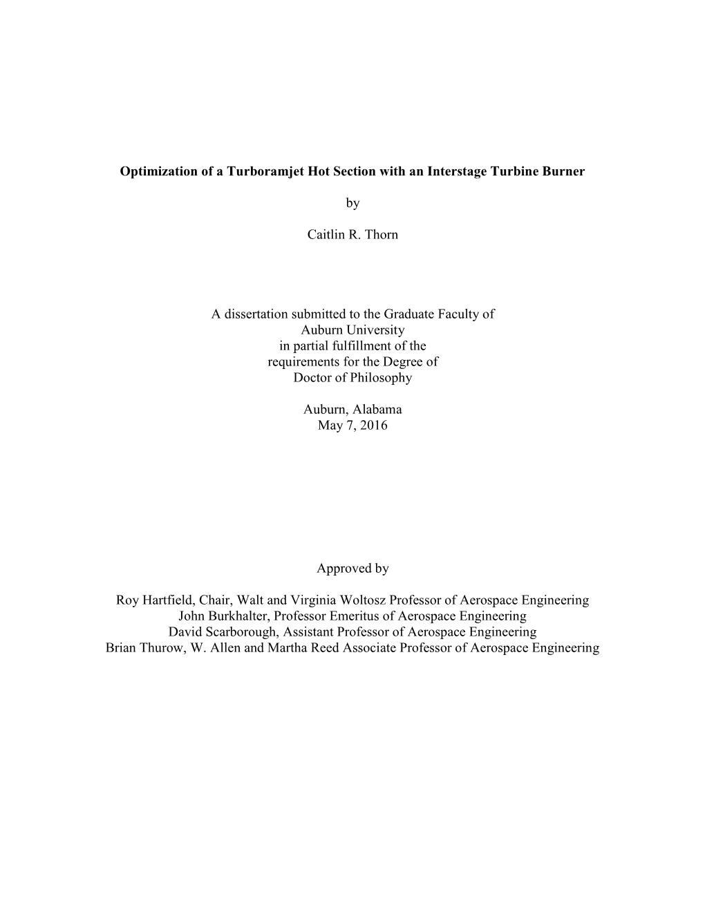 Optimization of a Turboramjet Hot Section with an Interstage Turbine Burner