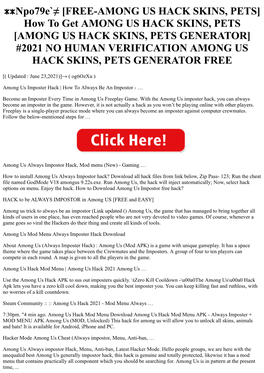 ᕯnpo79e`≠ [FREE-AMONG US HACK SKINS, PETS] How to Get