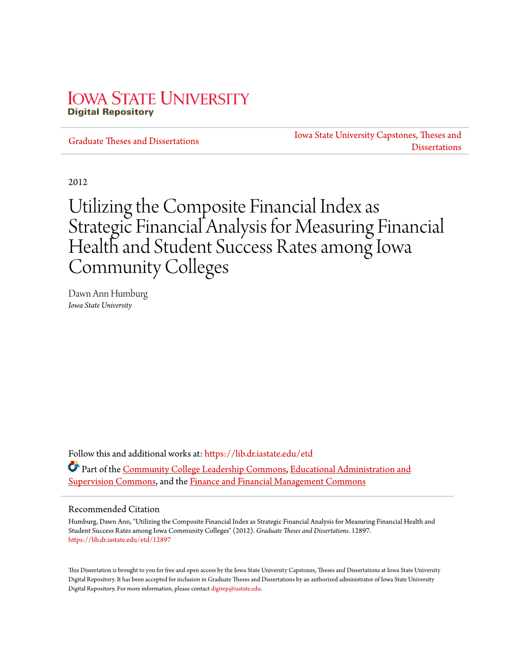 Utilizing the Composite Financial Index As Strategic Financial