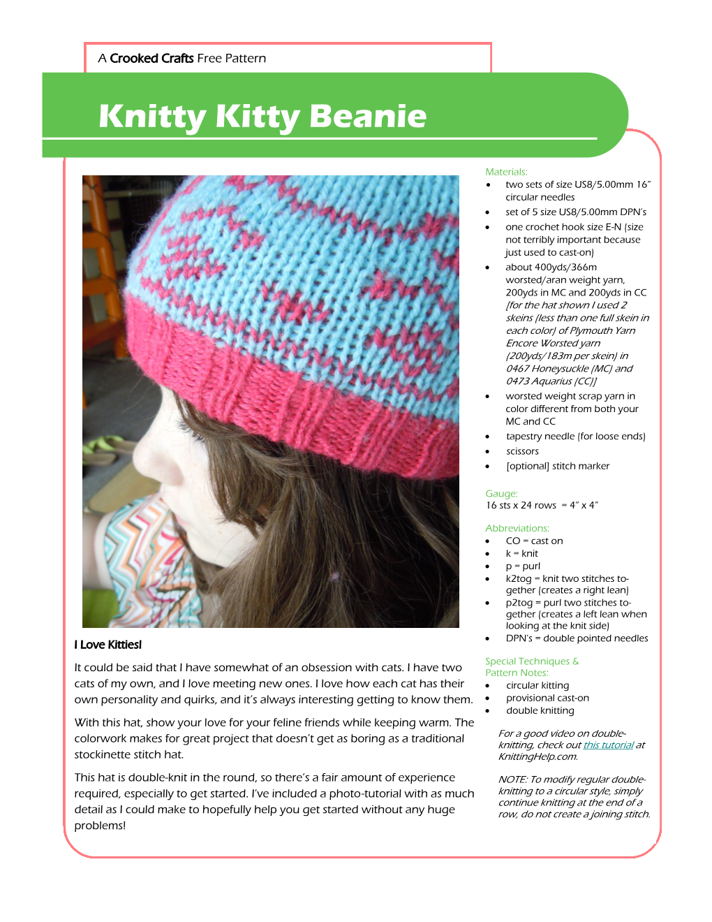Knitty Kitty Beanie