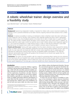 A Robotic Wheelchair Trainer: Design Overview and a Feasibility Study