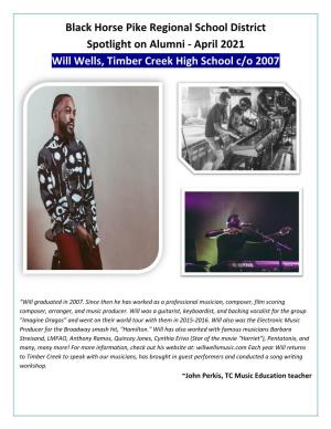 April 2021 Will Wells, Timber Creek High School C/O 2007