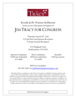 Jim Tracy for Congress