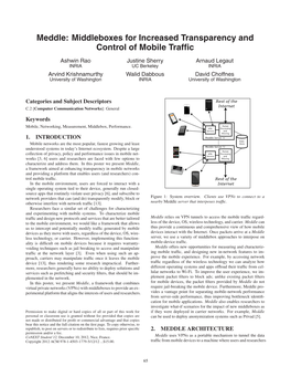 Meddle: Middleboxes for Increased Transparency and Control of Mobile Trafﬁc