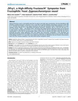 Fructophilic Yeast Zygosaccharomyces Rouxii